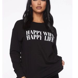 Fashion nova long sleeve happy wife happy life